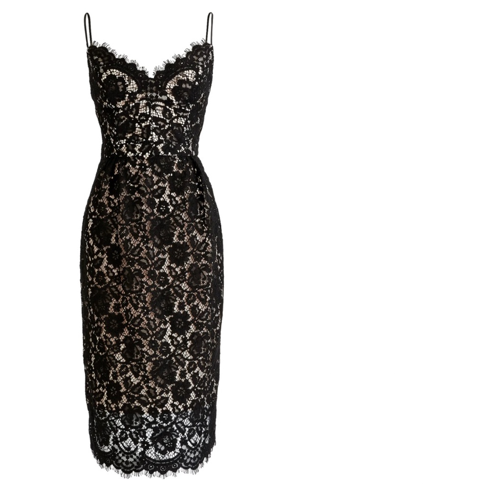 J. Crew Black Lace Midi Dress NWT